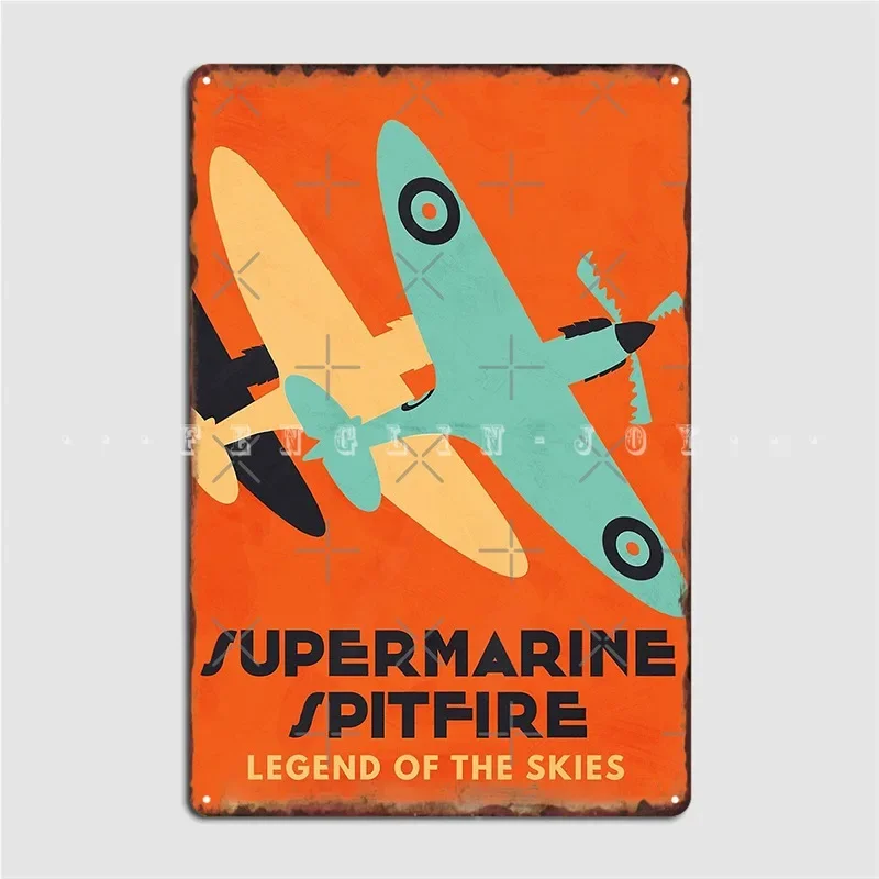 Supermarine Spitfire Metal Plaque Poster Cinema Garage Living Room Custom Plaques Tin Sign Poster