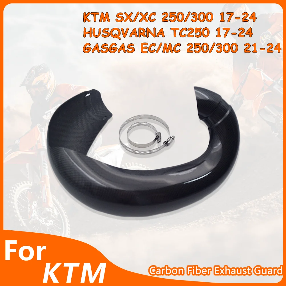 

Для мотоцикла 2017-2024 гг., защита выхлопной системы из углеродного волокна, легкая защита глушителя с защитой от ожогов для KTM HUSQVANA GASGAS