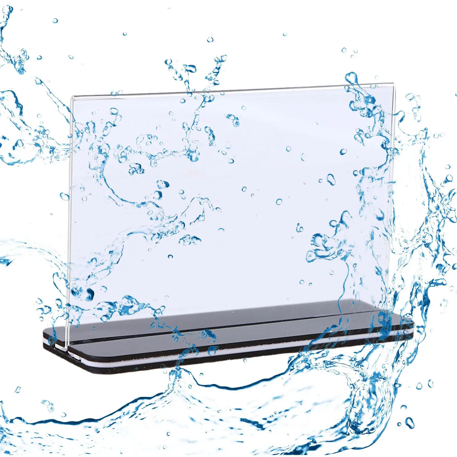 

Acrylic Sign Holder Horizontal A4 Flyer Holder Picture Photo Display Stand for Office Party Decoration Hotels Store Show Fair