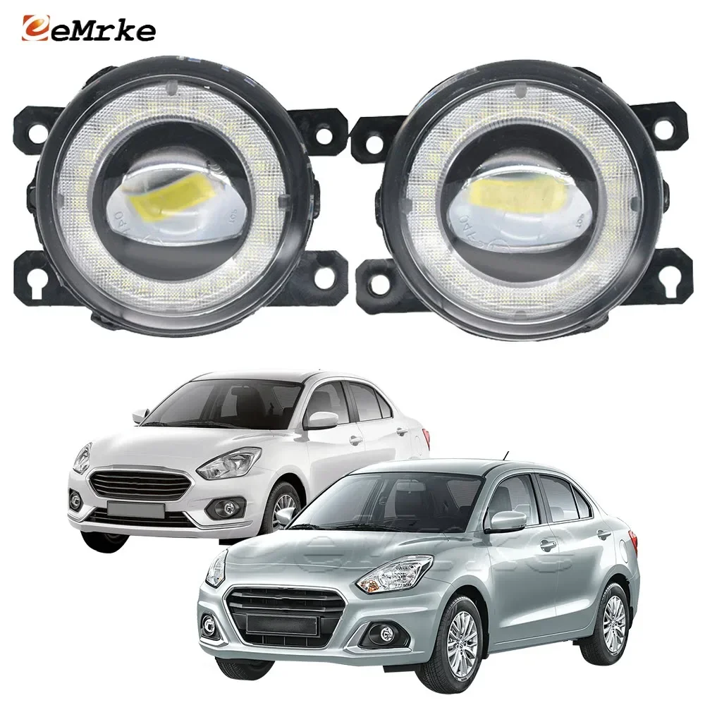 LED Lens Car Fog Lights Assembly Angel Eye DRL Daytime Runinng Lamp for Suzuki DZire Swift Sedan V 2018 2019 2020 2021 2022