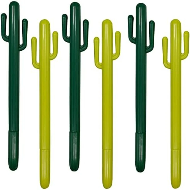 

48 PCS Novelty Cactus Shaped Ballpoint Pens Cute Plant Pen Black Gel Ink Writing for School Office Home Back To School