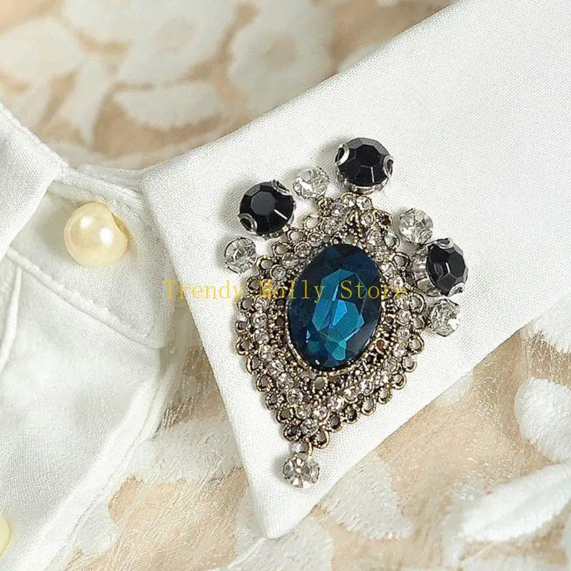 

N5KB Женская съемная полурубашка с искусственным жемчугом и искусственным жемчугом с отворотом и искусственным воротником