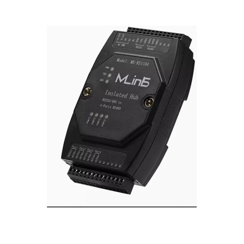 

4-канальный концентратор RS232/485, реле 485, магнитная муфта, изоляция, защита от помех, задержка связи