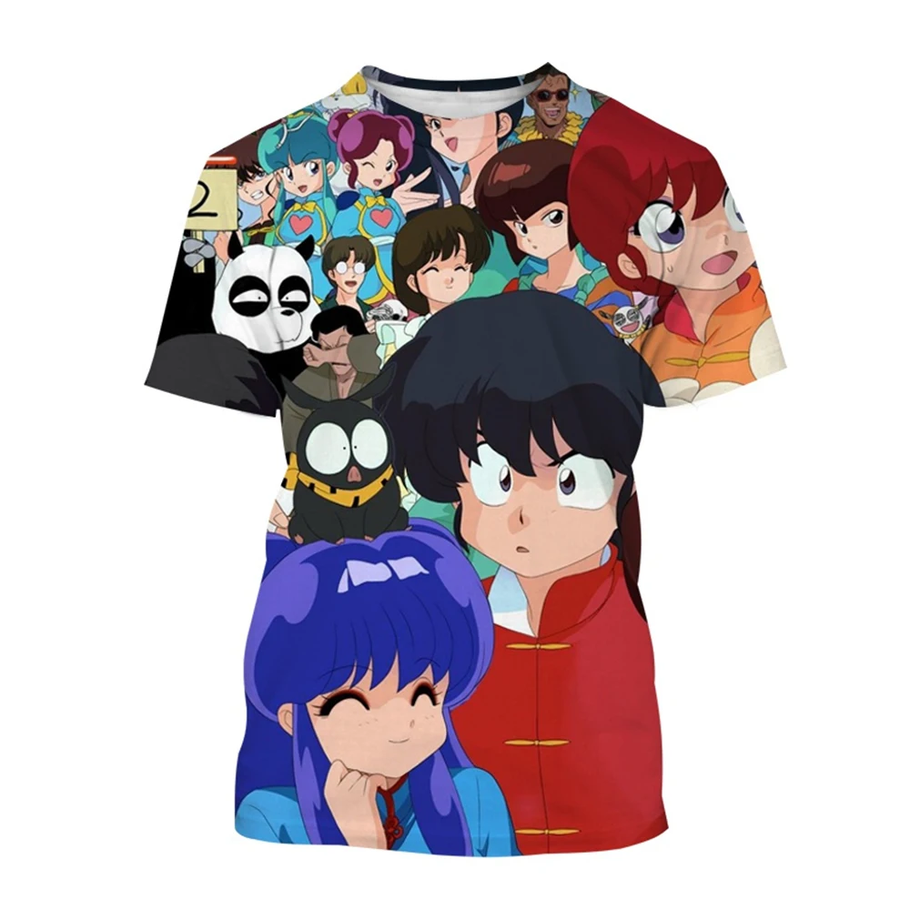 Cosplay Japanese Anime Ranma 1/2 T-shirt Character Casual Cute Unisex 3D Printed T Shirt Character Hentai clothes Girs Tees