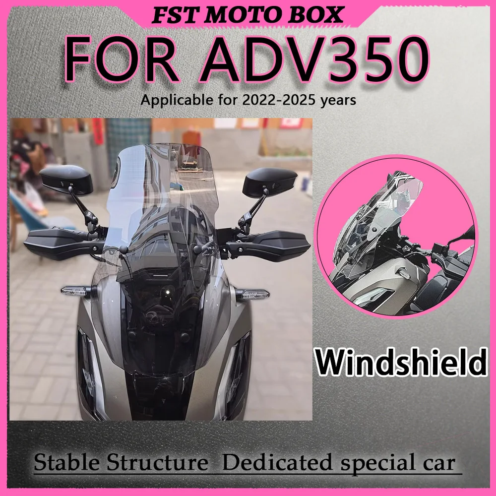 FOR 2022-2025 ADV350 Windshield Modification Kit with Thickened Cushion-Wrapped Edge Reduces Resonant Hum Due Vehicle Vibration