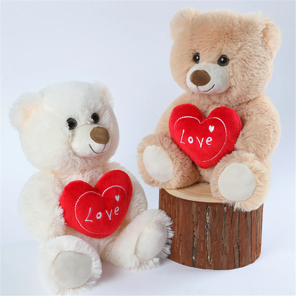 Oso de peluche de perro y oso de corazón esponjoso, juguetes de peluche de Animal lindo suave para amantes, regalos de cumpleaños, Día de San Valentín, 25cm, nuevo