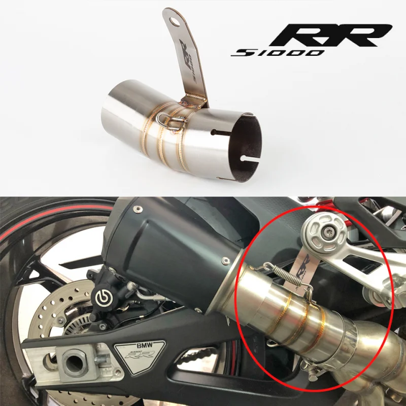 

Для BMW S1000RR 2019 2020 2021 2022 2023 S1000RR Escape без шнуровки мотоциклетный глушитель среднее звено трубы 60 мм s1000rr выхлопная труба