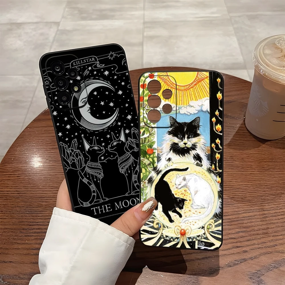 Tarot Mystery Totem Kat Telefoon Case Voor Samsung S25 S24 Ultra S23 Fe S22 S20 S21 Plus A13 A14 A54 a34 A24 A53 A14 Cover