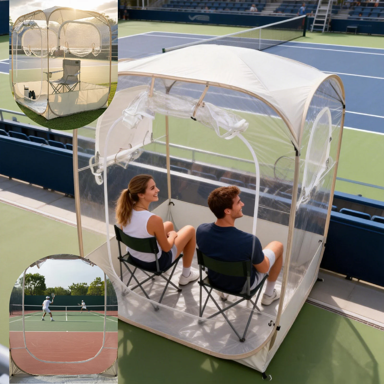 Transparent Pop Up Spectator Tent Panoramic View for Soccer Football Game Watching Outdoor