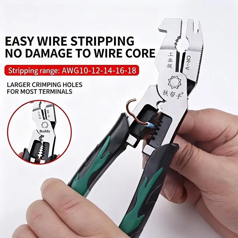 Mini 9-in-1 Electrician Special Pliers Multifunctional Pointed Nose Wire Stripper for Industrial Repair Use