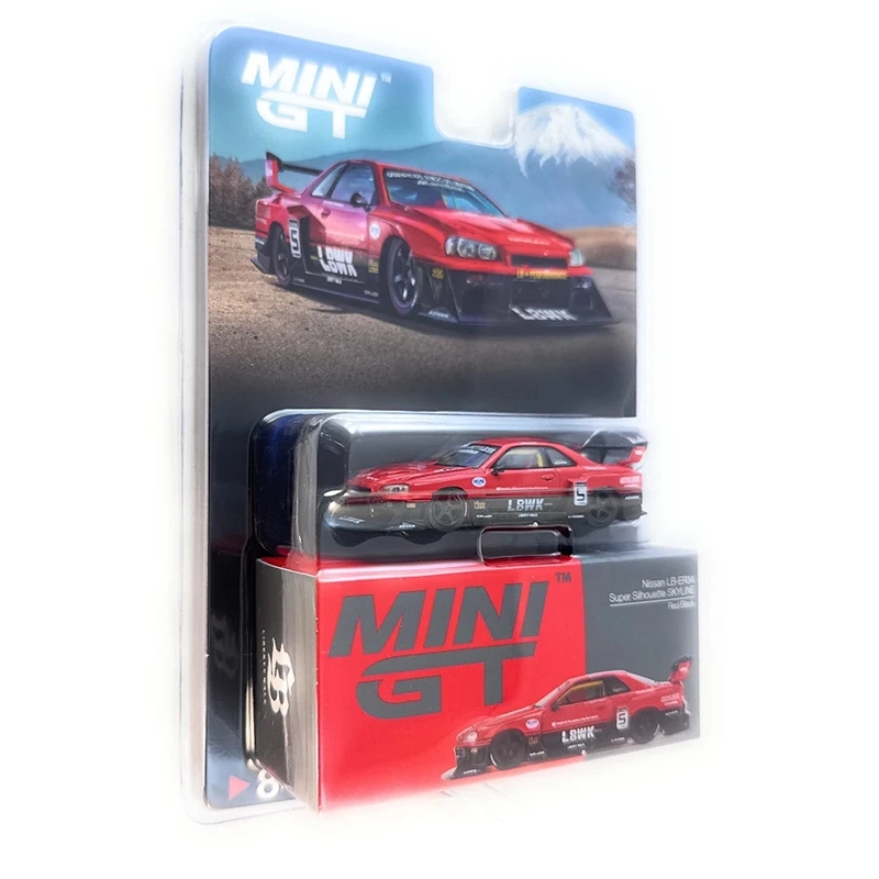 

MINIGT 1:64 Nissan GTR Silhouette LB-ER34 Skyline Wide Body LBWK 64 Alloy Car Model 843
