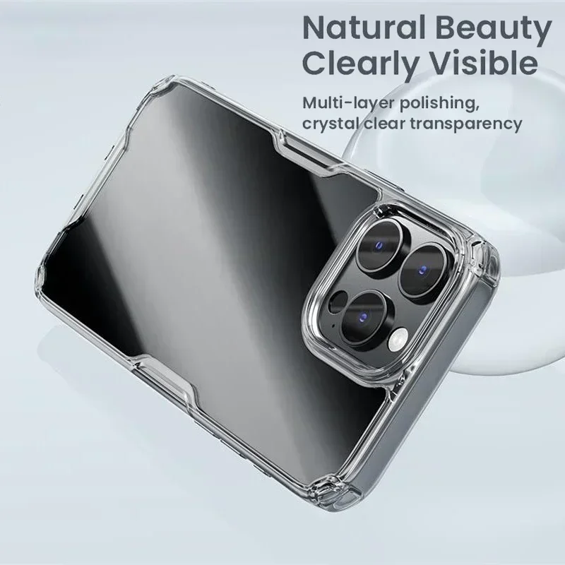 Nillkin For iPhone 16 Pro Max Case Nature Pro Transparent Clear Soft TPU Frame Protection Back Cover For iPhone 16 Pro / 16 Plus image 2