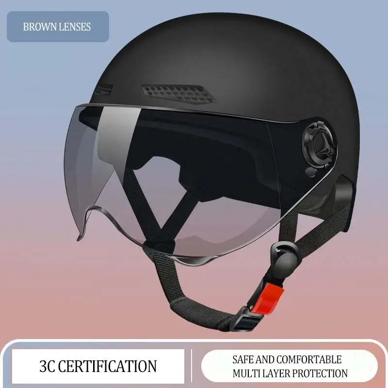 

Retro Fashion Electric Car Helmets for Men and Women Summer Sunscreen Electric Car Safety Helmets Lightweight Half Helmets