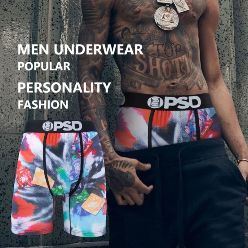

Printed Sexy Men Underwear Boxer Nylon Breathable Crotch Man Boxer Briefs Leisure Men's Panties Plus Size Mens Underpants Trunks