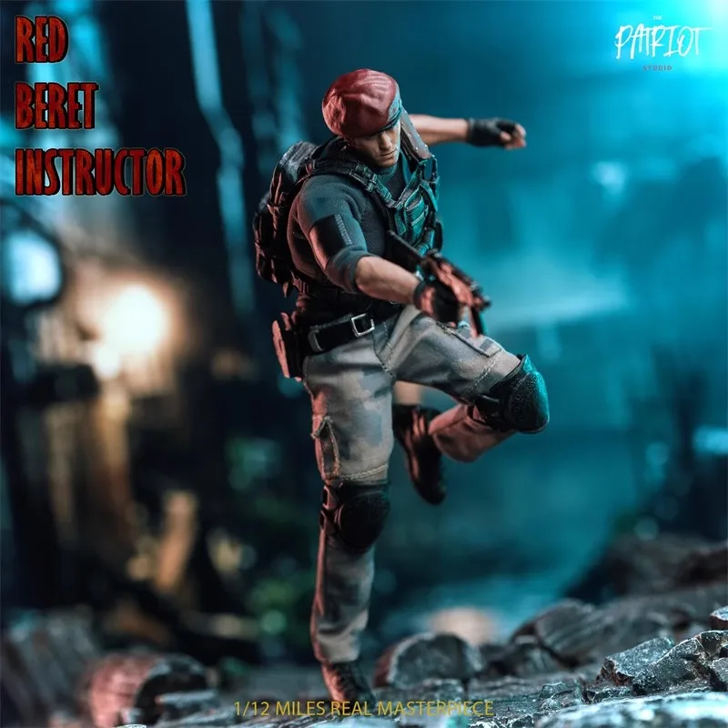 

Patriot Studio 1/12 Soldier Red Beret Hat Decor Jack Instructor Full Set 6'' Action Figure Model Toy In Stock