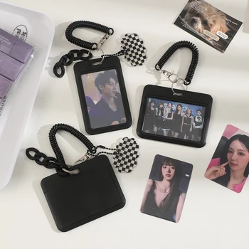 Czarny styl 3-calowe etui na karty Kpop etui na karty fotograficzne etui na karty fotograficzne torba wisiorek szkolne artykuły papiernicze