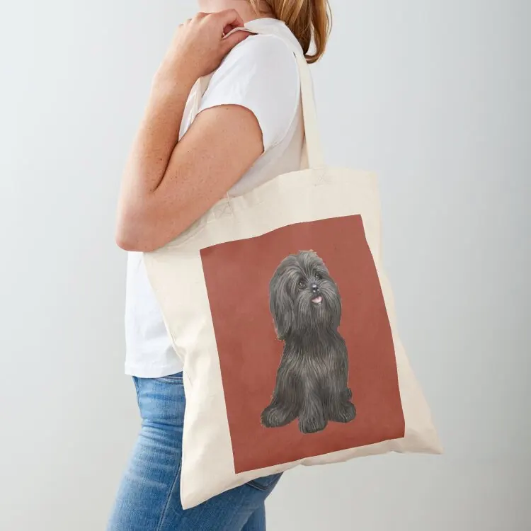 Shih Tzu - Bolso de mano cutie negro, bolsos de mano, bolsos reutilizables, bolso de tela personalizado, bolso de compras universitario