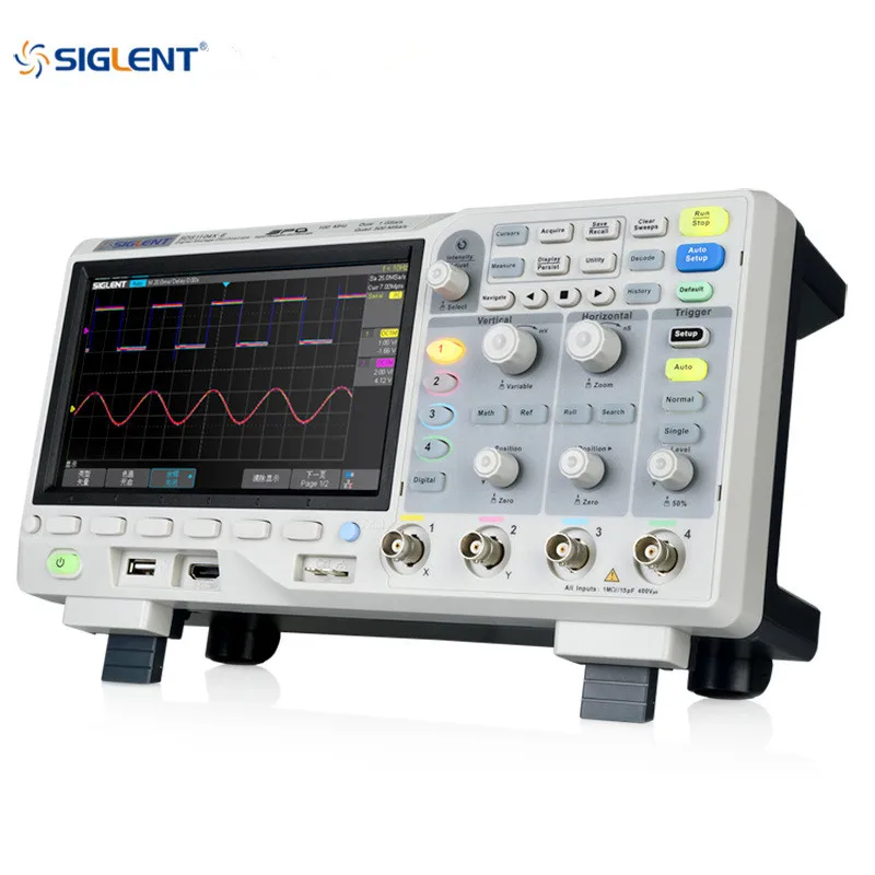 Signent SDS1104X-E 100Mhz oscilloscopio digitale 4 canali decodificatore Standard 1 gsa/s,400,000 wfm/s tasso di acquisizione