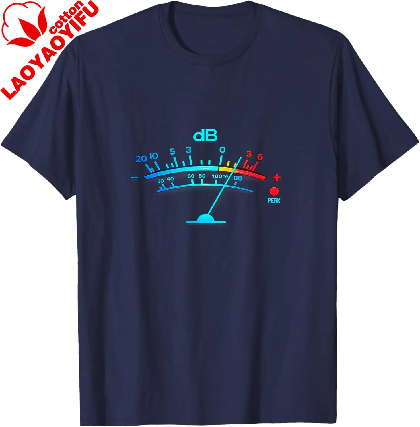 Audio Level Peak Sound Engineer Music Producer Festival T-Shirt Breathable and Comfortable Cotton Tee Customizable