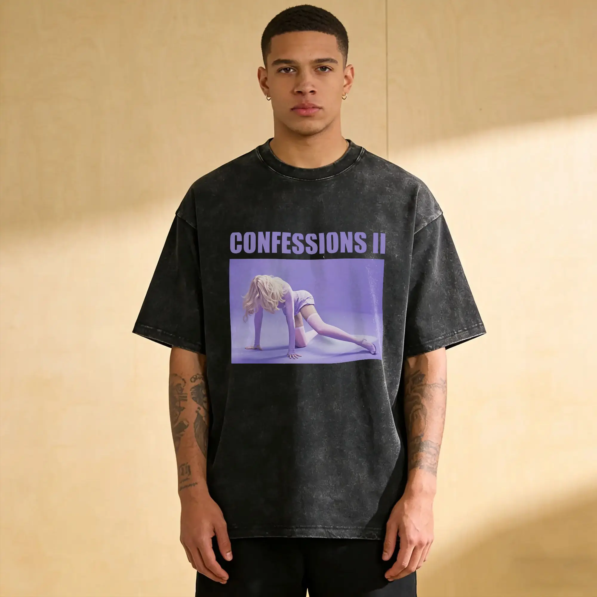Men Women's T-Shirt Madonnas Confessions II Washed T-Shirts Trending  Summer Tee Shirt Y2K Fun Simple Cotton Tops Hot Sale