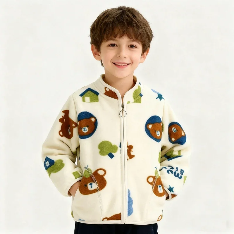 

3-19 Years Children Fleece Jacket Boy Girls Winter Lamb Turtleneck Tops Kids Windproof Warm Thicken Velvet Plush Soft Coat