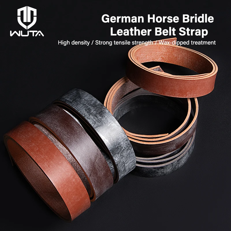 WUTA Premium German Horse Bridle Leather Strap Blank Belt Strip 8-10oz Fully Finished DIY Making Pet Collars Hanging Accessories