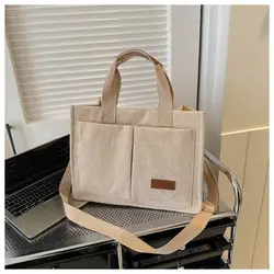 Corduroy Shoulder Bag Vintage Corduroy Crossbody Bag Retro Shoulder Tote Bag Women's Casual Handbag & Purse For Commute