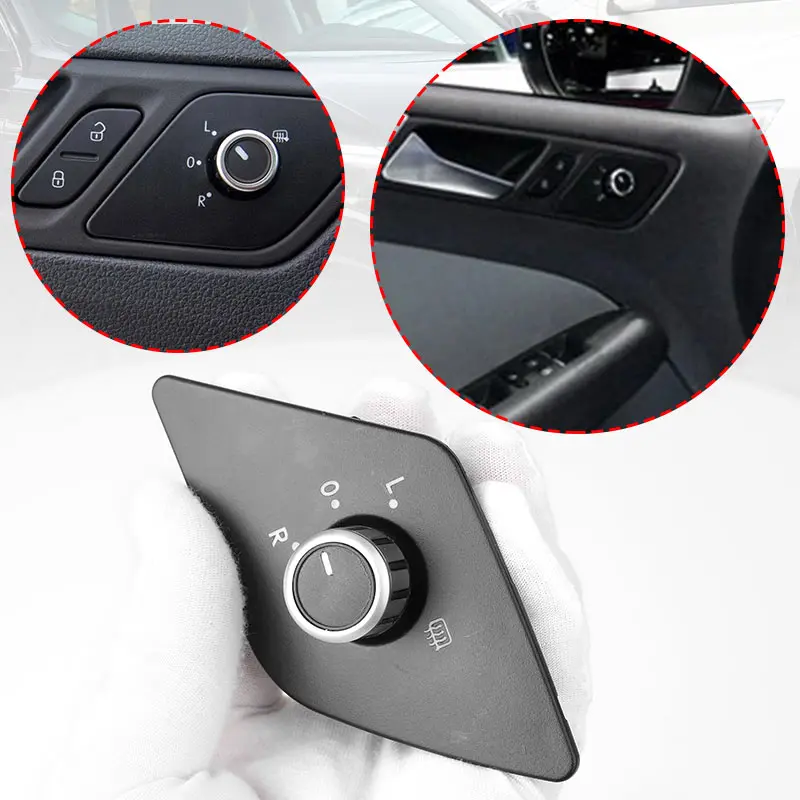 5C7959565J Auto Exterior Side Mirror Control Adjustment Switch Knob 10-Pin For Volkswagen VW Jetta MK6 2011-2016 5C7 959 565J