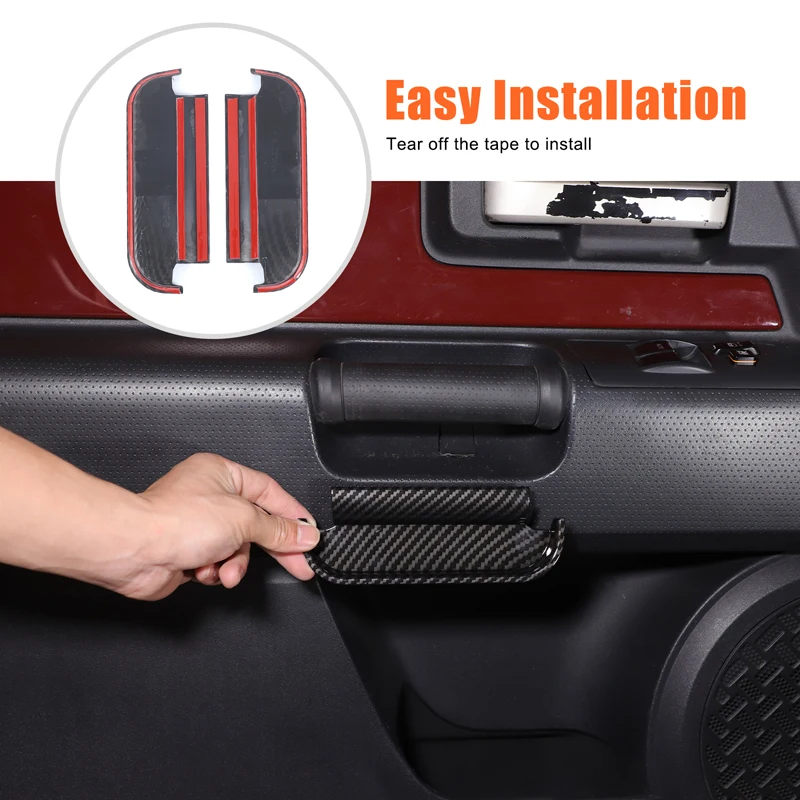 

For Toyota FJ Cruiser 2007-2021 Automotive Door Decoration Storage Box ABS Carbon Fiber Automotive Door Storage Box