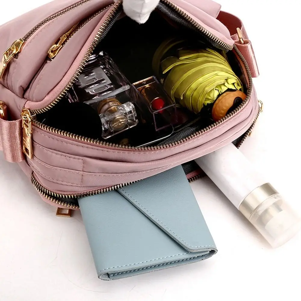 Modna wielowarstwowa nylonowa torba crossbody z zamkiem błyskawicznym, płócienny plecak damski w stylu koreańskim, wodoodporna torba na ramię z tkaniny Oxford, torba podróżna.