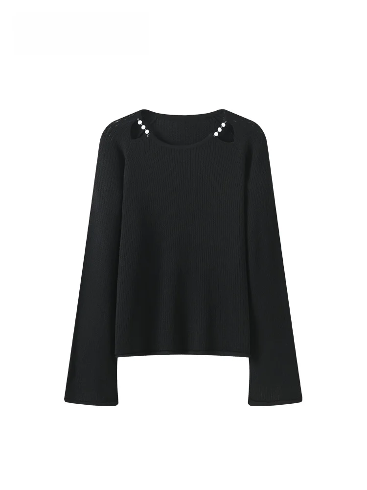 

plus Size Knitted Long Sleeve round Neck Base Shirt Women Early Spring New Style Versatile Slimming Top for Plump Sister