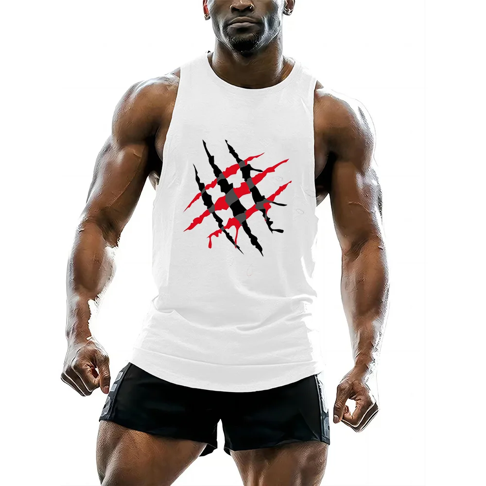 Cool Printed Men's Tank Top Quality fitness vest Breathable Quick Drying Tops Soft Comfortable Vest Street Daily family Clothing