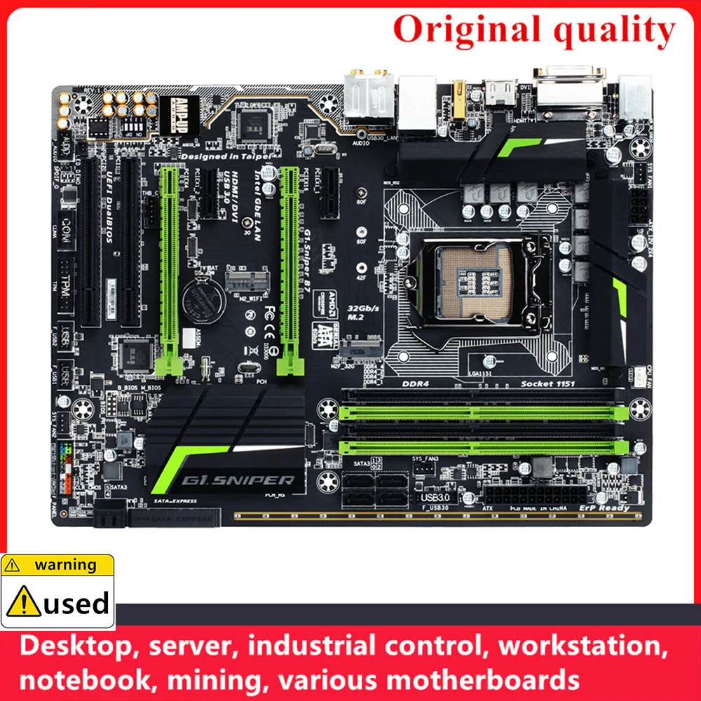 Placa-mãe de mesa para Intel B150, G1.Sniper B7, LGA 1151, DDR4, 64GB, ATX, SATA III, USB 3.0