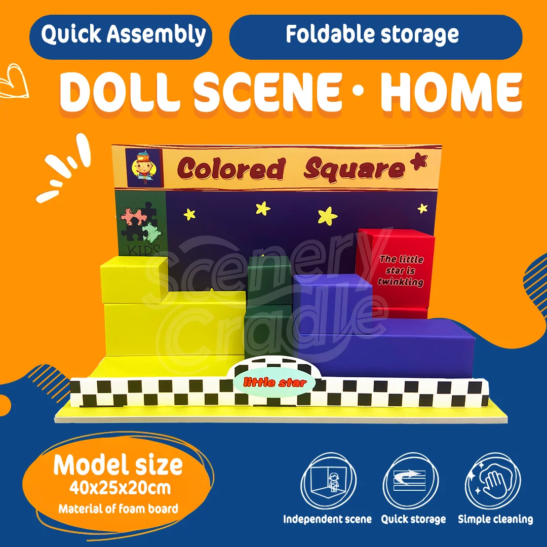 

Assembly model of miniature scene background board, used to display dolls, characters,vehicles, actions,(PVC)background materia