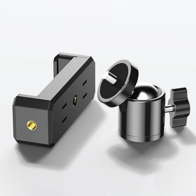 

Universal Tripod Mount CellPhone Holder Clip Stand 1/4 Screw Ball Head Adapter For Selfie Stick 360 Rotate Camera Bracket