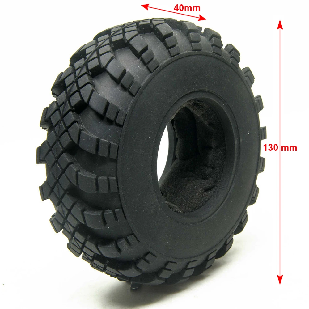 MIBIDAO 1Pcs/4PCS 130MM 2.2 Rubber Tires Wheel Tyres For 1/10 Rc Crawler Axial SCX10 TRX-4 Car Upgrade Parts