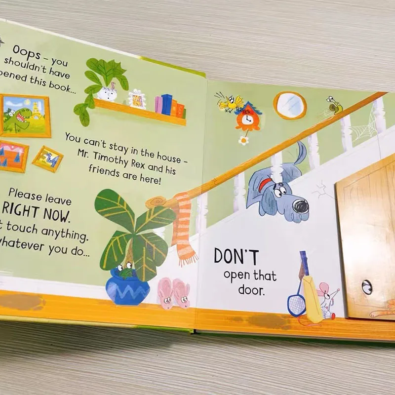 Siapa yang membiarkan dinosaurus keluar Usborne Pop-up buku gambar 3D kardus buku aktivitas buku cerita Inggris mainan anak-anak Montessori