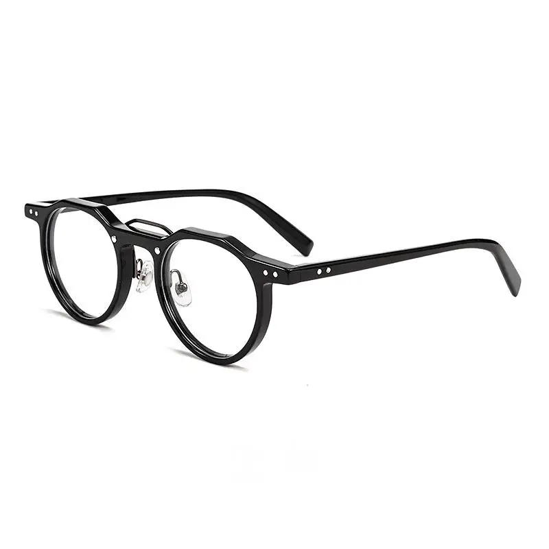 Premium Acetat Brille Rahmen Runde Niet Luxus Marke Designer Männer Brillen Retro Optische Gläser Frauen Brillen Brillen – Detail 10