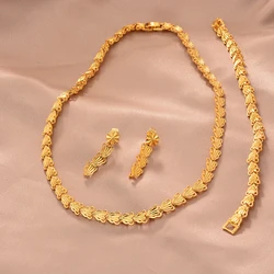 Ethiopian Gold Color Jewelry Sets for Women Men Trendy African Arabian Charm Party Wedding Jewelry Sets Gift