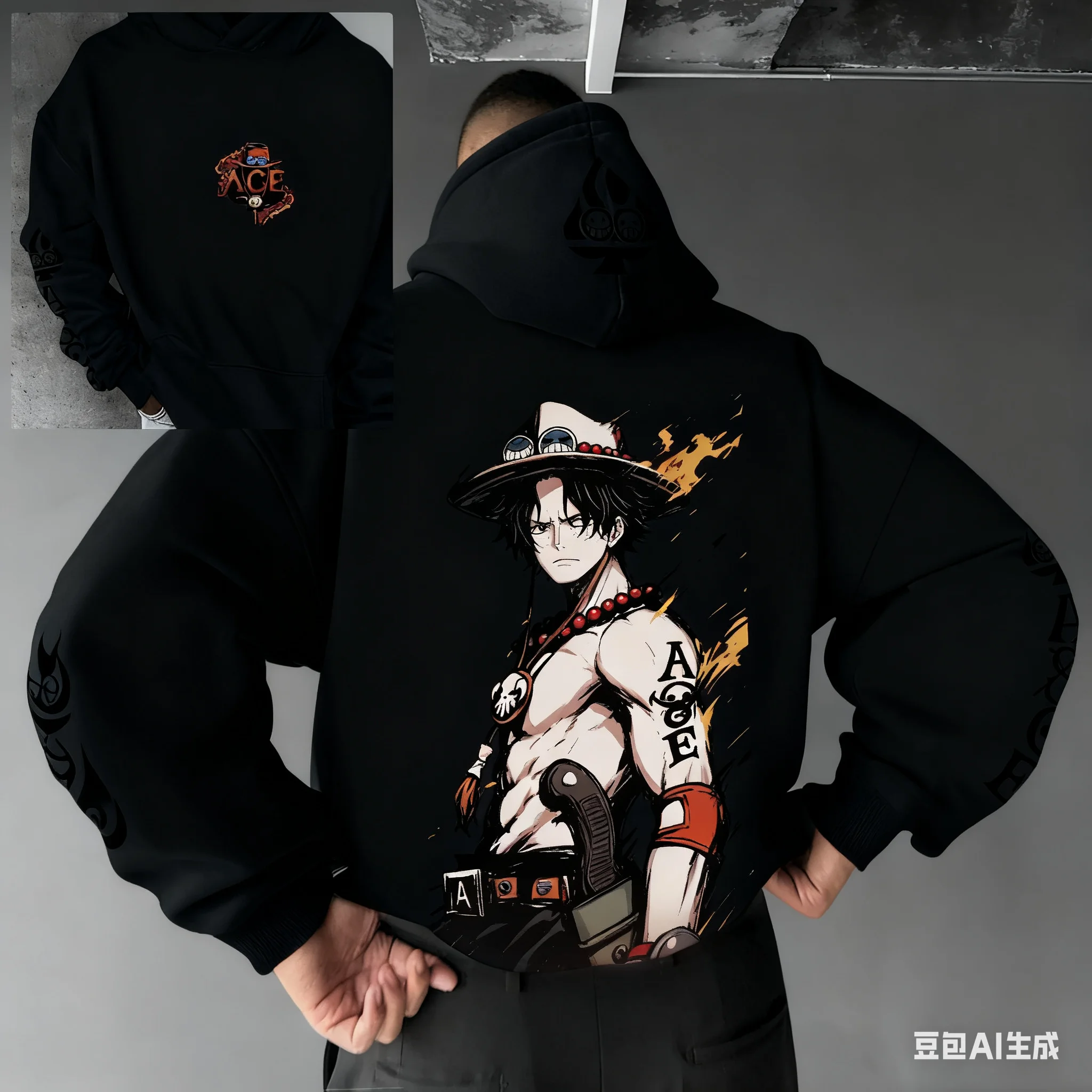 

Цельная свободная толстовка с капюшоном для совместной работы для мужчин, женщин, взрослых и детей, топ с 3D стереоскопическим принтом Зоро и Асуры в стиле аниме