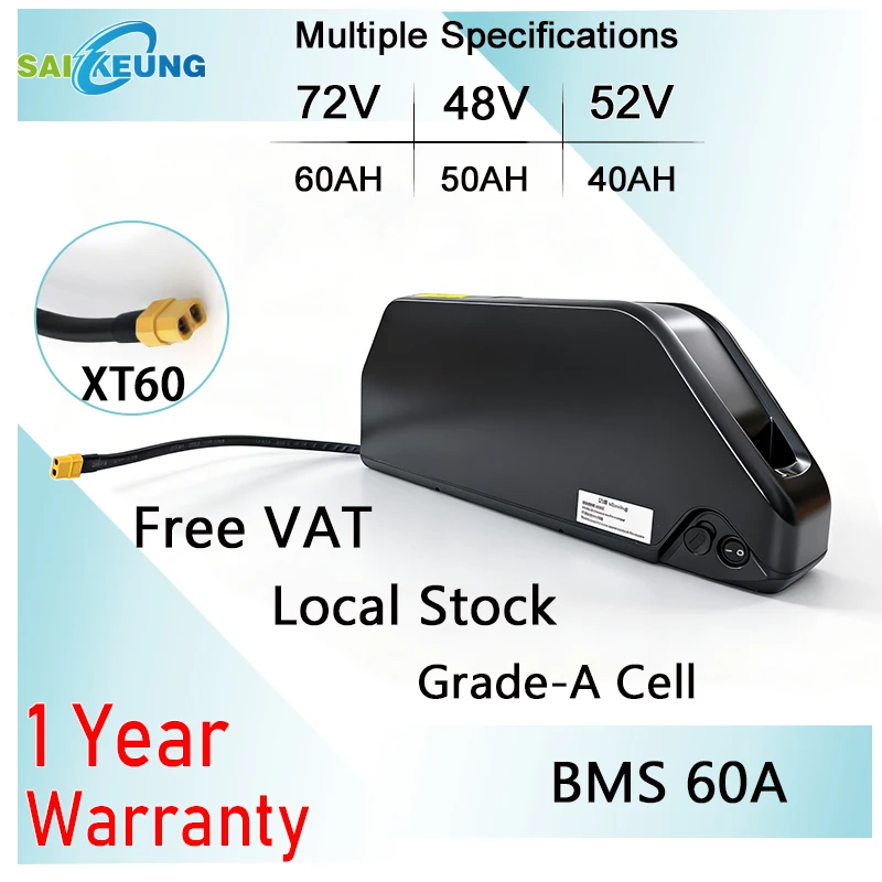 

Аккумулятор для электровелосипеда Cham 52В 48В 72В 50Ач 60Ач Hailong Polly DP7, 36В 60В 30Ач 50Ач 40Ач 35Ач 25Ач 20Ач 2000Вт 3000Вт