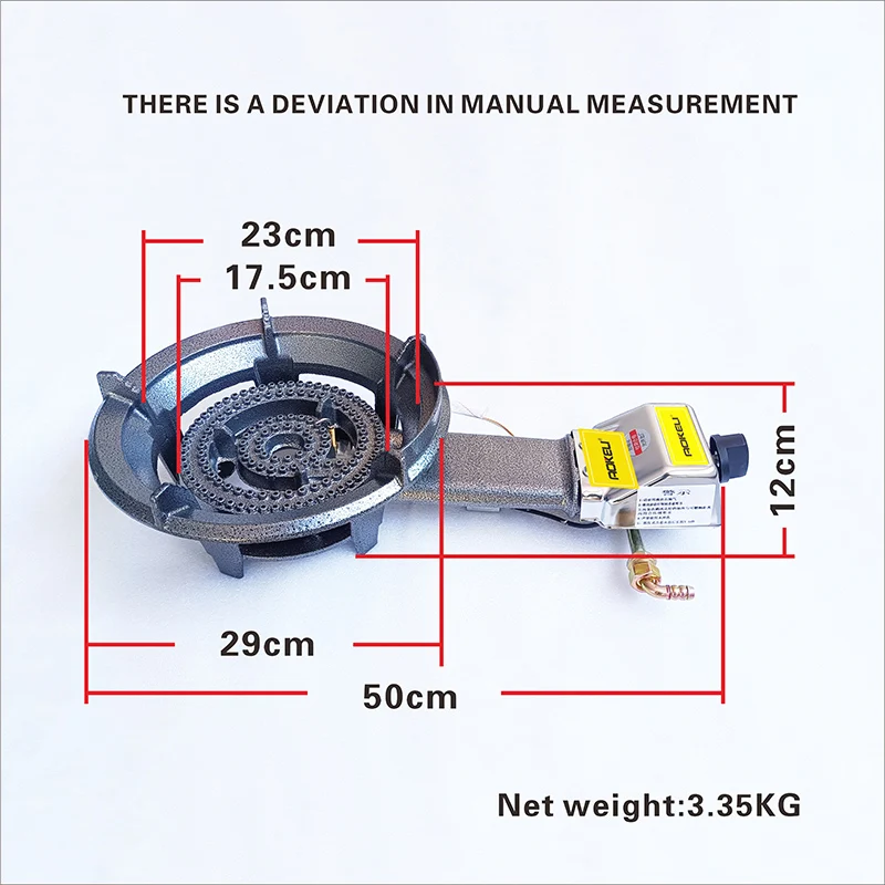 موقد غاز محمول 21A، دعامة حديد زهر تجارية مع موقد ووك، مناسبة للتخييم في الهواء الطلق والفنادق والاستخدام المنزلي