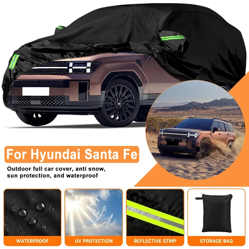 Waterproof Car Cover For Hyundai Santa Fe SM CM DM TM Outdoor Full Car Cover Wind Sun UV Dust Rain Snow All Weather Protection