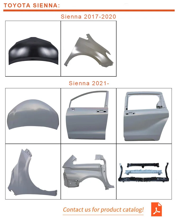 Car Accessories Front Rear Door Panel for Toyota Sienna 2021-