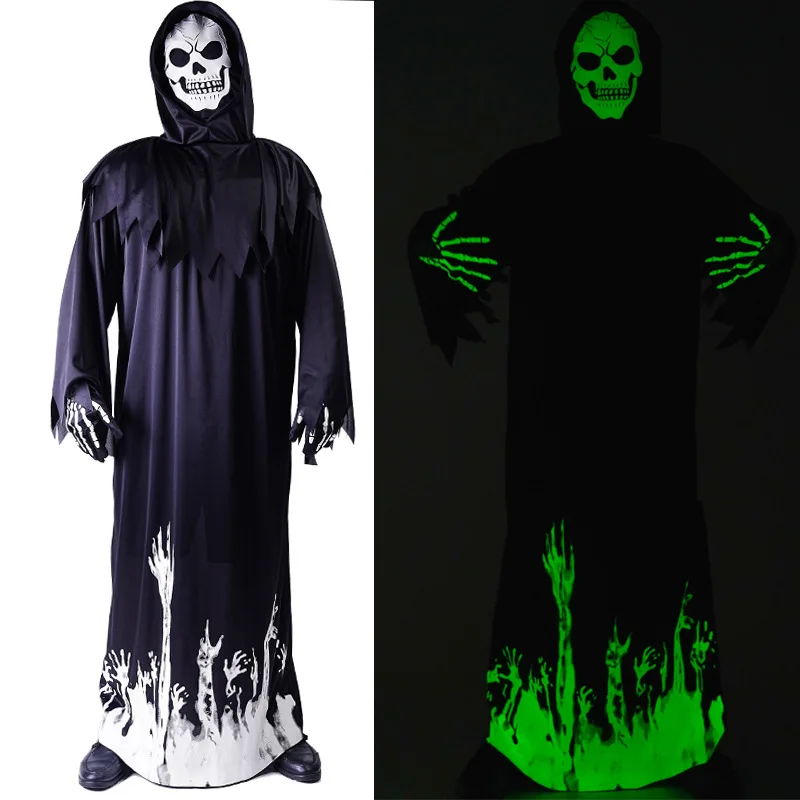 

Adult Men's Halloween Costume - Glow-in-the-Dark Scythe Set for Stage Party (Fluorescent Fabric )