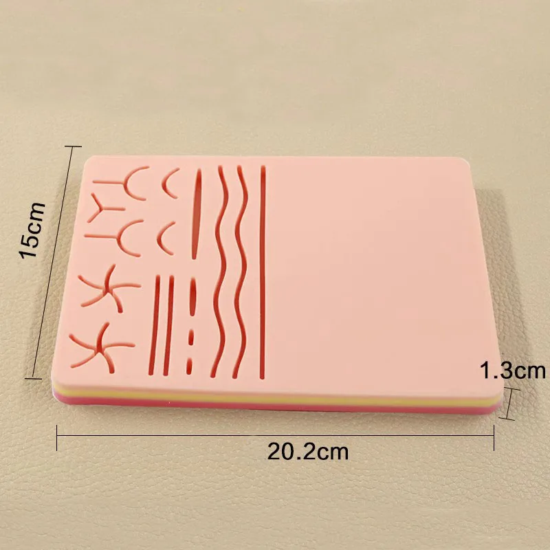 Pele cirúrgica Sutura Exercício Training Module, Anti-dérmica Silicone para simular o modo de absorção, estudantes de medicina