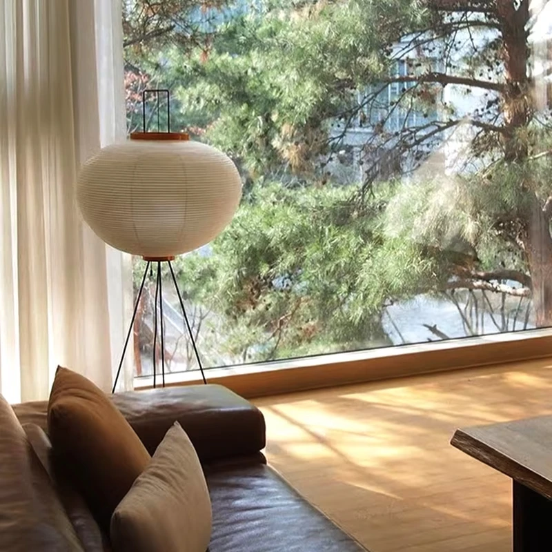 Japanese Minimalist Paper Art Led Floor Lamp For Home Decoration Living Room Sofa Side Standing Table Lamp Bedroom Bedside Lamp