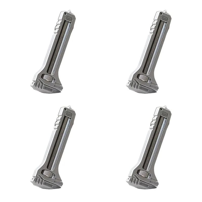 

ABJO-4Pcs Mini Bottle Opener Wrench Rustproof Multi Tool Wrench Adjustable Pry Bar Portable Keychain Can Screwdriver Tip