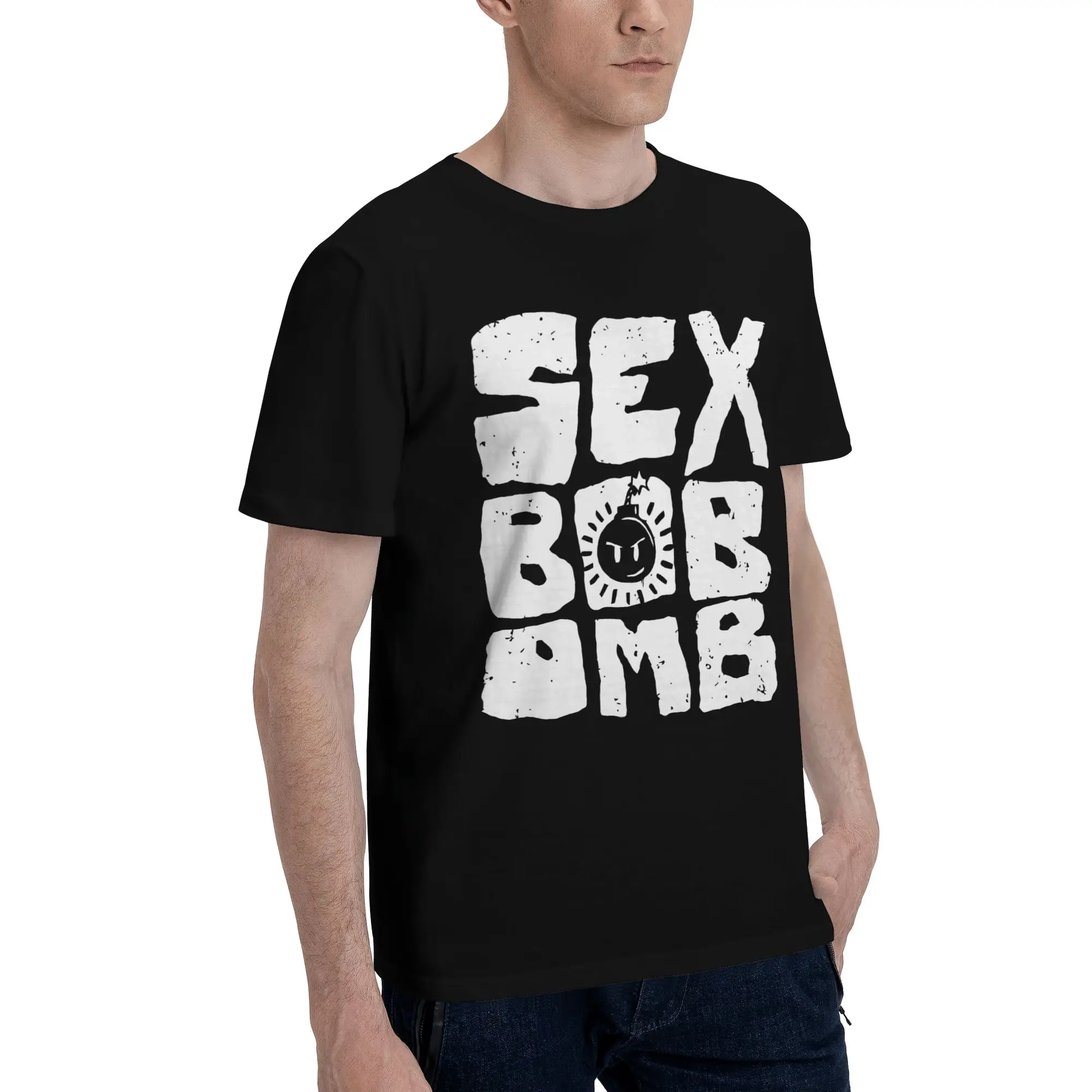 Sex Bob Funny 100% Cotton T-Shirt Scott Pilgrim Tops Tees For Men