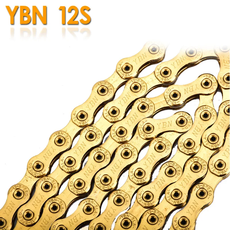 

Bicycle Chain 12 Speed Bike Chain SLA Golden Bicycle Axis Hollow MTB Road Bike 12 Variable Ultralight 261g 126 Links Boxed